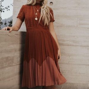 Bohme Sophia Color Block Dress Rust Size: Small